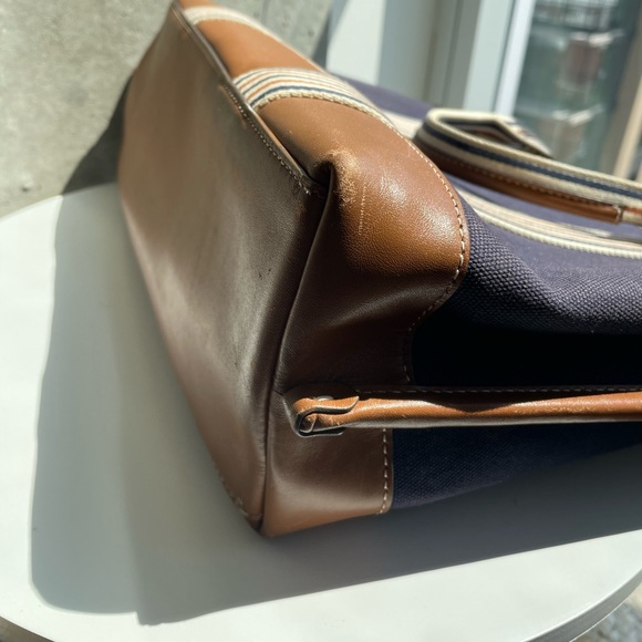 SOLD Tory Burch Perry Medium Multi-Stripe Canvas Tote - Picture 10 of 14